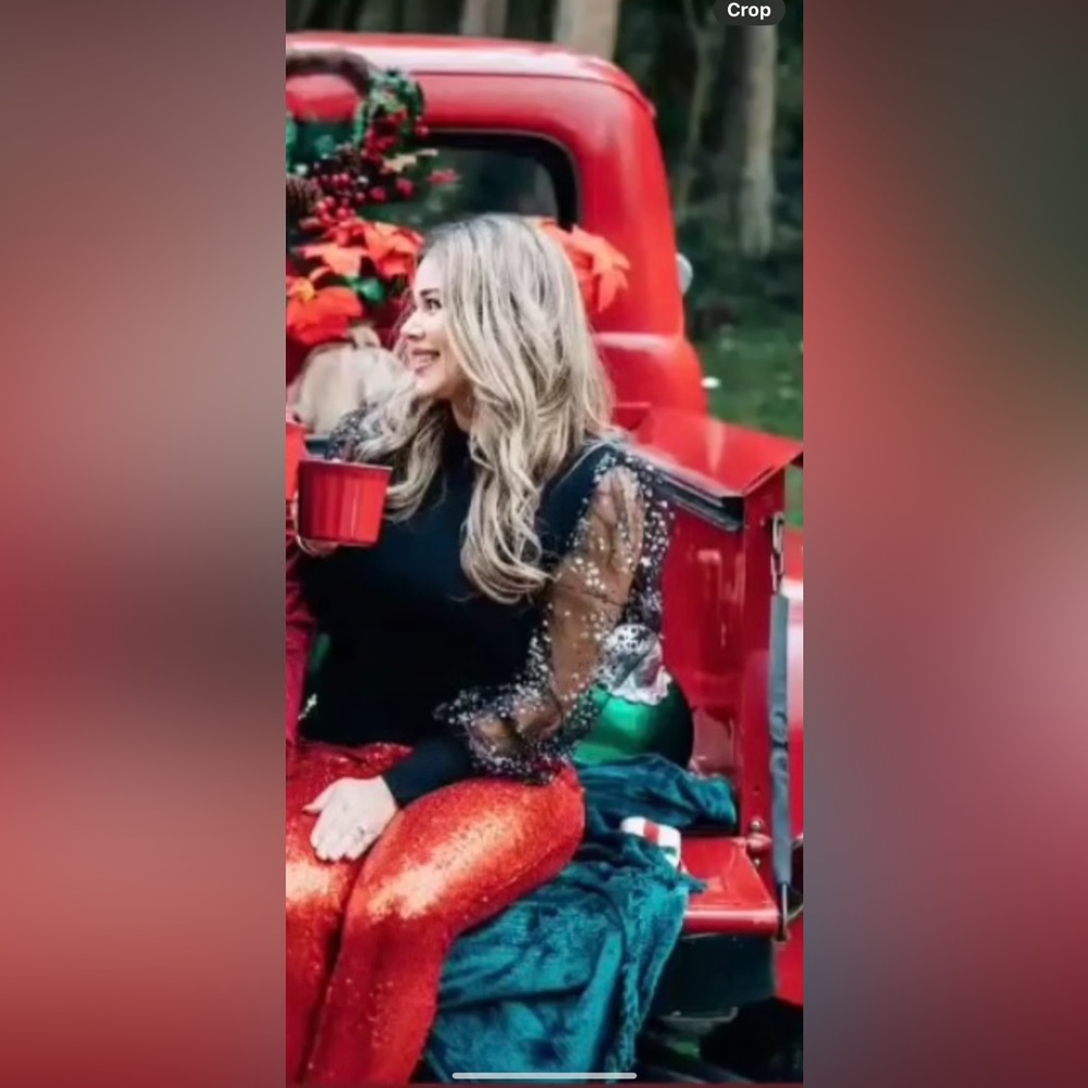 Black Top And Red Sequence Pants - image 1